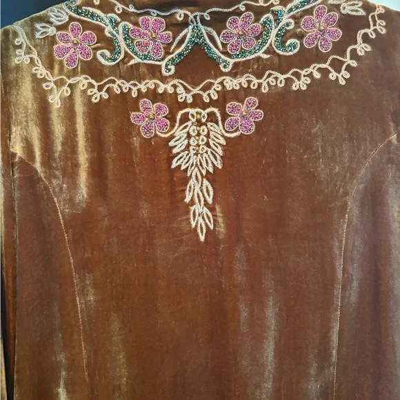 Chasing Unicorns Black Magic Woman 100% Silk Velvet Embroidered Jacket S - Picture 6 of 6